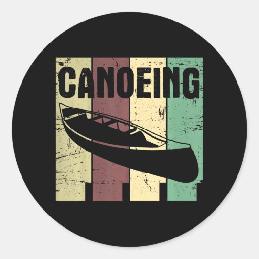 Sticker Rond Canoë Paddle Canoë Kayak Kayak (Devant)