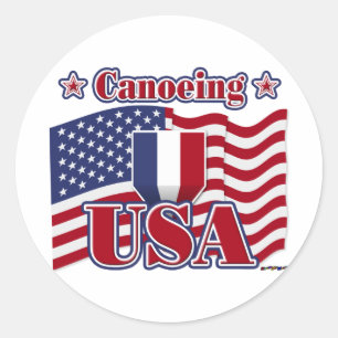 Sticker Rond Canoë USA