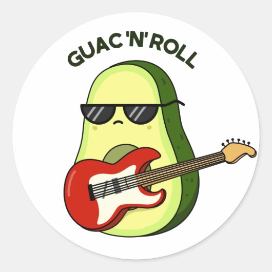 Sticker Rond Canon Avocado Drôle Guac Et Roll (Devant)