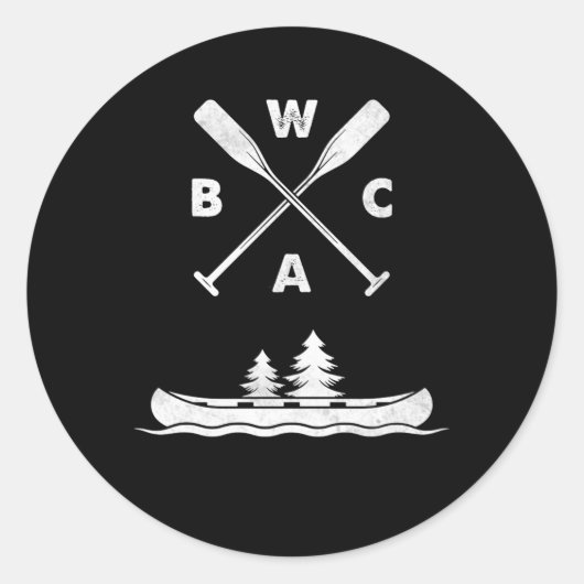 Sticker Rond Canot Bwca Boundary Waters (Devant)