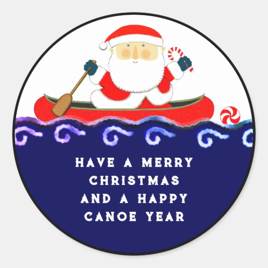 Sticker Rond Canot de camping de Noël (Devant)
