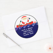 Sticker Rond Canot de camping de Noël (Enveloppe)