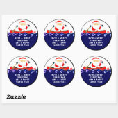 Sticker Rond Canot de camping de Noël (Feuille)
