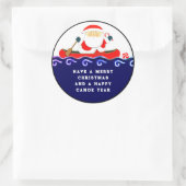 Sticker Rond Canot de camping de Noël (Sac)