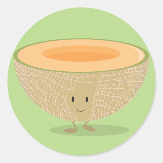 Sticker Rond Cantaloupe souriant (Devant)
