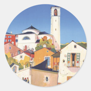 Sticker Rond Canton de Tessin vintage Suisse