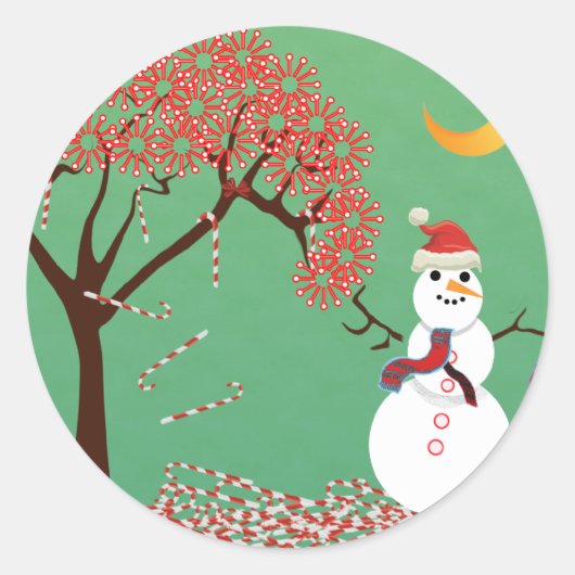 Sticker Rond Canycan avec Snowman (Devant)