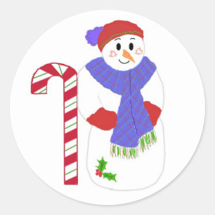Sticker Rond Canycan et Jolly Snowman