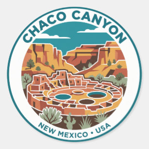 Sticker Rond Canyon de Chaco Nouveau-Mexique