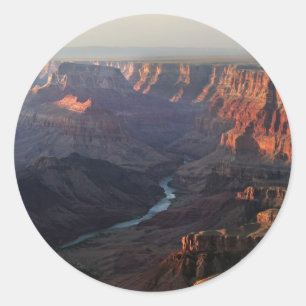 Sticker Rond Canyon grand et fleuve Colorado en Arizona