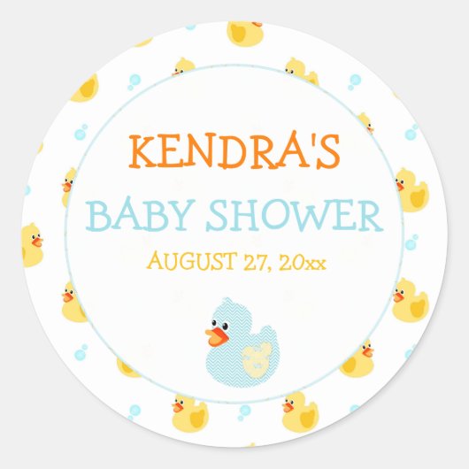 Sticker Rond Caoutchouc Canard canard genre neutre Aqua jaune (Devant)