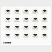 Sticker Rond Cap de graduation moderne (Feuille)