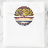 Sticker Rond Cap-Vert Espagne drapeau espagnol des racines d'ar (Sac)