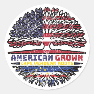 Sticker Rond Cap Vert États-Unis Amérique États-Unis Arbre
