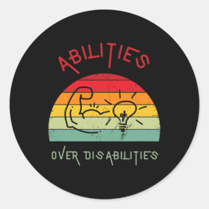 Sticker Rond Capacités sur les incapacités Hommes Femmes Enfant