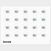 Sticker Rond Cape Cod Machusetts Pêche Requin Poisson Plage Bat (Feuille)