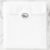 Sticker Rond Cape Cod Machusetts Pêche Requin Poisson Plage Bat (Sac)