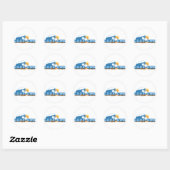 Sticker Rond Cape Cod "Waves" Design. (Feuille)