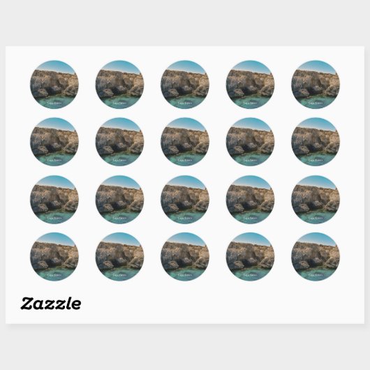 Sticker Rond Cape Greco, Chypre (Feuille)