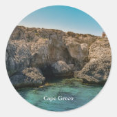 Sticker Rond Cape Greco, Chypre (Devant)