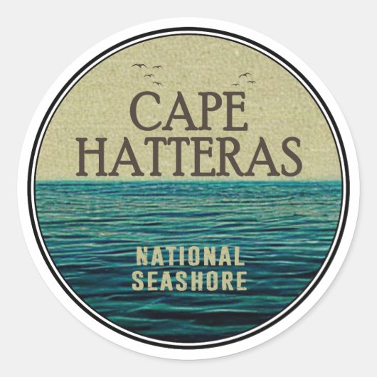 Sticker Rond Cape Hatteras National Seashore Ocean Birds (Devant)
