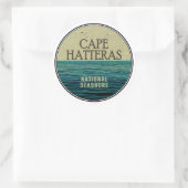 Sticker Rond Cape Hatteras National Seashore Ocean Birds (Sac)