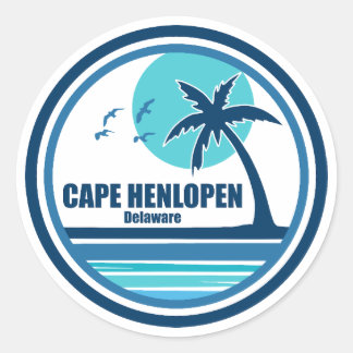Sticker Rond Cape Henlopen Delaware Palm Tree Birds