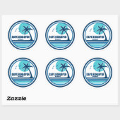 Sticker Rond Cape Henlopen Delaware Palm Tree Birds (Feuille)