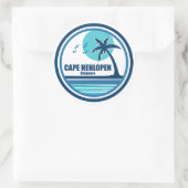 Sticker Rond Cape Henlopen Delaware Palm Tree Birds (Sac)