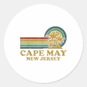 Sticker Rond Cape May Beach New Jersey Famille Vacances été P