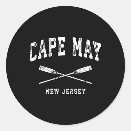 Sticker Rond Cape May New Jersey Nautical Crossing Oars (Devant)