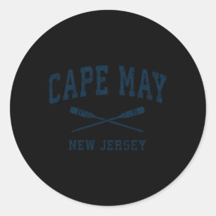 Sticker Rond Cape May New Jersey Nautical Paddles Sports Oars