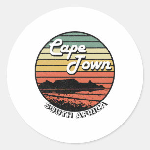 Sticker Rond Cape Town Table Mountain Afrique du Sud Vintage