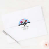 Sticker Rond Câpes de gâteau - Phoques de boîte bleue (Enveloppe)