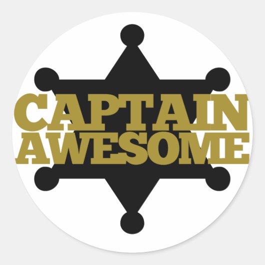 Sticker Rond Capitaine Awesome (Devant)