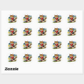 Sticker Rond Capitaine Chat : La Course de Foot (Feuille)
