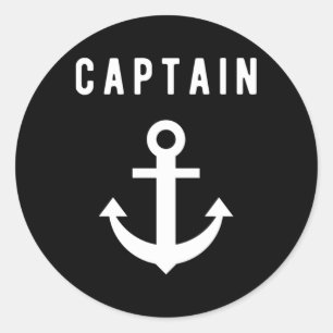 Sticker Rond Capitaine de bateau Ancre marin marin