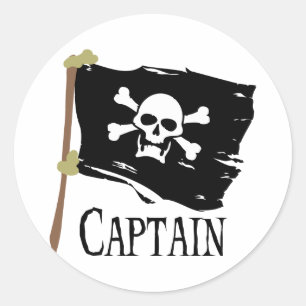 Sticker Rond Capitaine de jolly roger