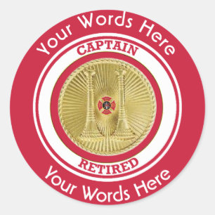 Sticker Rond Capitaine de pompier retraité