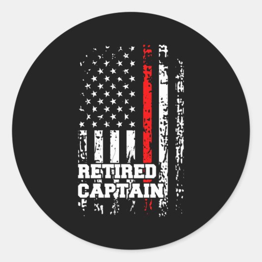 Sticker Rond Capitaine de pompier retraité Rank Retiret (Devant)