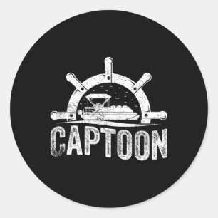 Sticker Rond Capitaine de Ponton de Bateau Ponton de Bateau