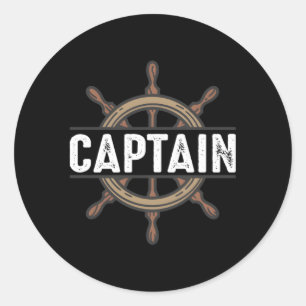 Sticker Rond Capitaine De Voilier Ou Premier Mate