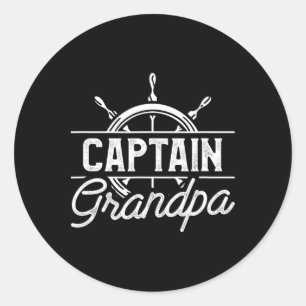 Sticker Rond Capitaine Grand-Père Drôle Citation De Voile De Ba