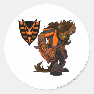 Sticker Rond Capitaine hanté 1 d'équipe en bois