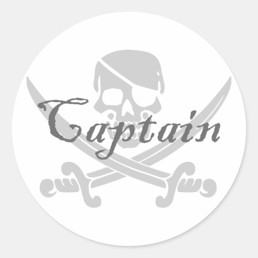 Sticker Rond Capitaine jolly roger (Devant)