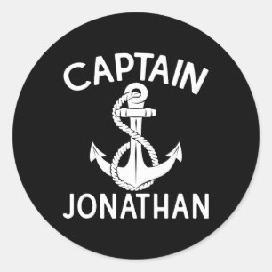 Sticker Rond Capitaine Jonathan Bateau Ancre bateau bateau bate
