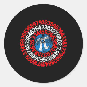 Sticker Rond Capitaine mathématicien Pi Superhero Math Geek Ner