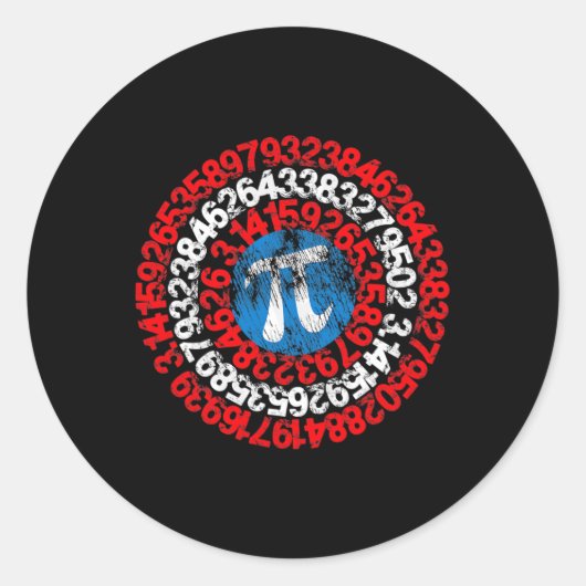 Sticker Rond Capitaine mathématicien Pi Superhero Math Geek Ner (Devant)