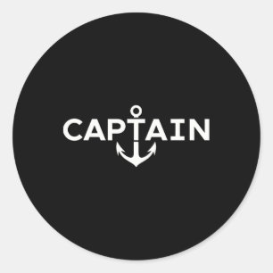 Sticker Rond Capitaine Nautical Ancre Boater