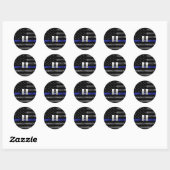 Sticker Rond Capitaine Thin Blue Line Distorsion (Feuille)